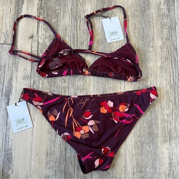 DAZE Dayz Merlot Brief and Merlot Bikini Bralette Top - Picture 4 of 4